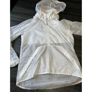 Nike Golf Women's White Hooded Windbreaker Jacket Size S Half Zip